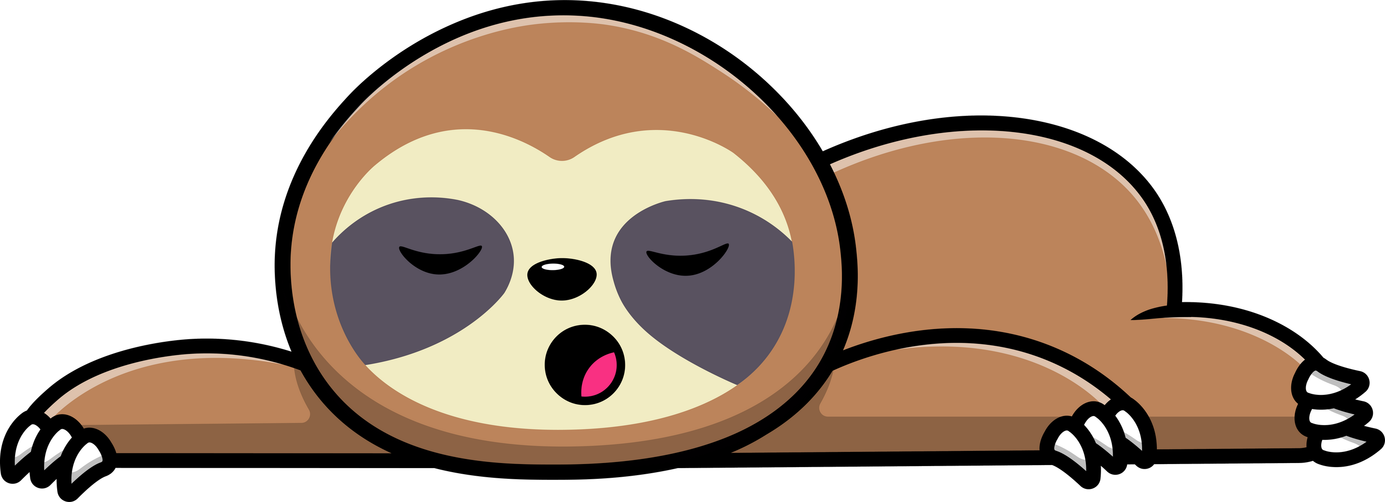 Cute Sloth Sleeping Cartoon Vector Icon Illustration